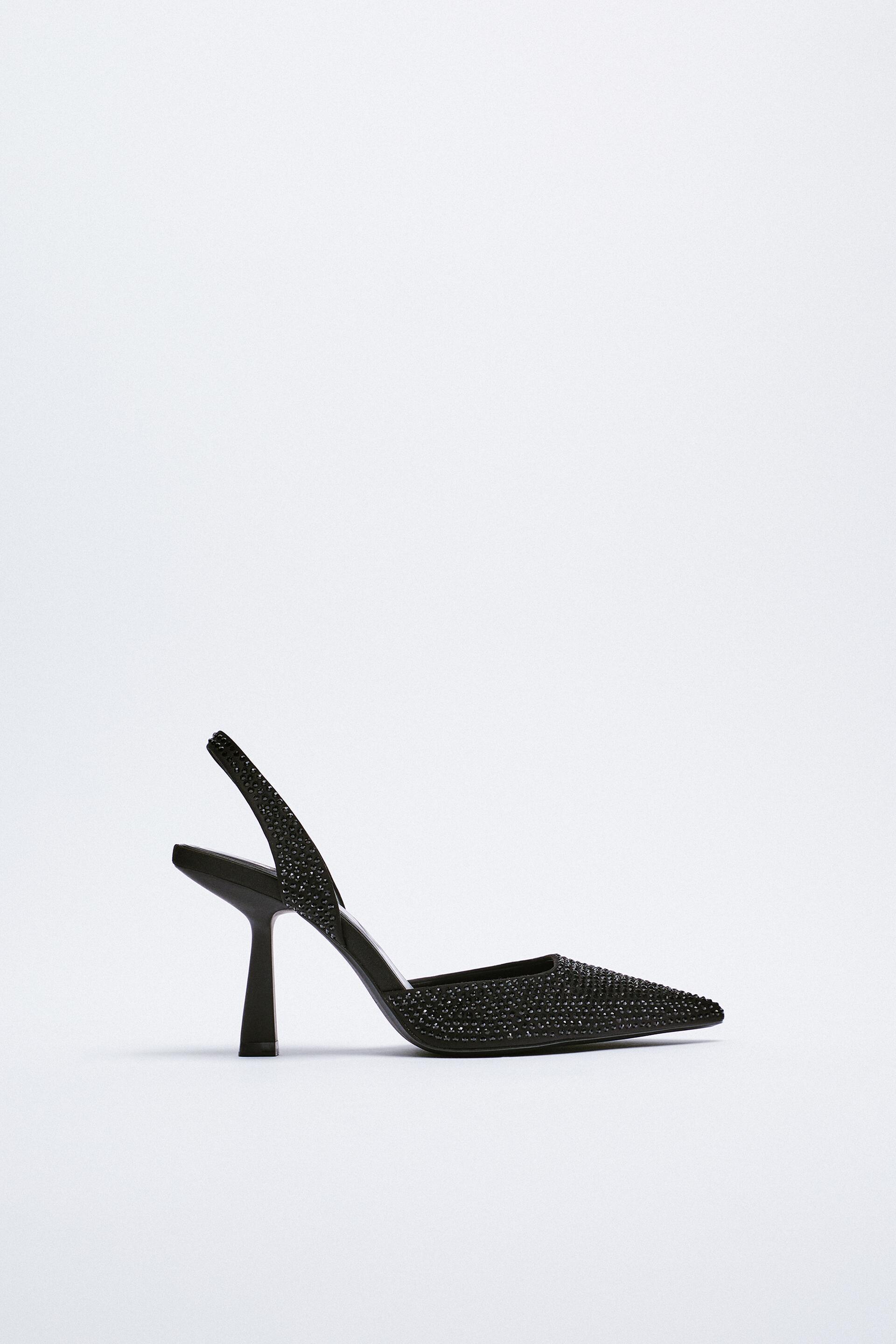 SHIMMERY SLINGBACK HEELS Black ZARA Canada
